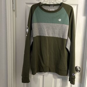 Champion Colorblock Crewneck Sweatshirt Spell Out Men's Size L‎